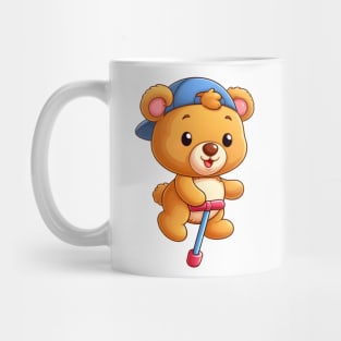 Cute Bear Jumping With a Pogo Kawaii Mug